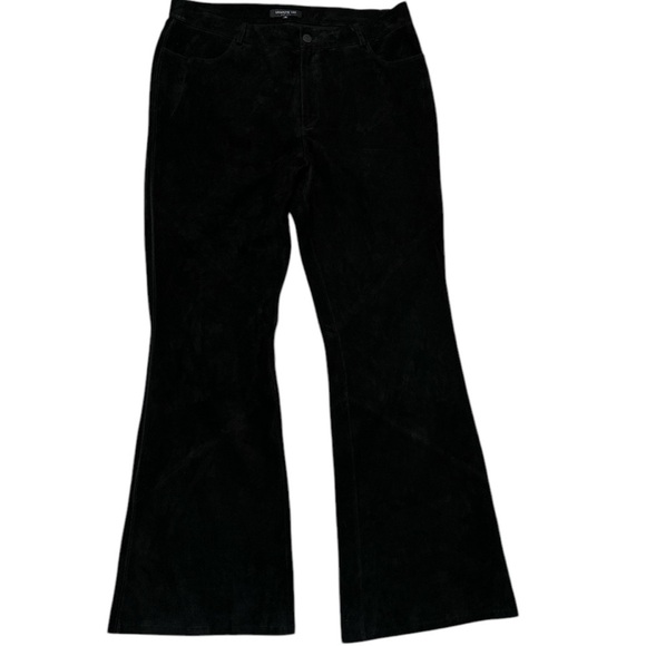 Lafayette 148 Suede Wide Leg Pants Black - Picture 2 of 7